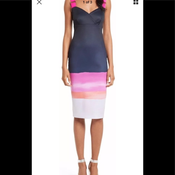 Ted Baker Marina Mosaic Bodycon Dress Size 0 $295 - Picture 2 of 8